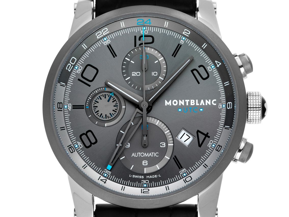 Montblanc Timewalker UTC Chronograph Stahl Titan Automatik Armband Leder 43mm Ref.107339 Vintage Bj.2017 Box&Pap. Full Set wie Neu mit Zertifikat über 5.890,-€