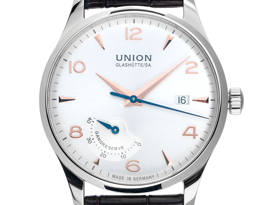 Union Glashütte Noramis Gangreserve Stahl Automatik Armband Leder Faltschließe 40mm Ref.D005.424.16.037.01 Box&Pap. Full Set wie Neu mit Zertifikat über 1.760,-€