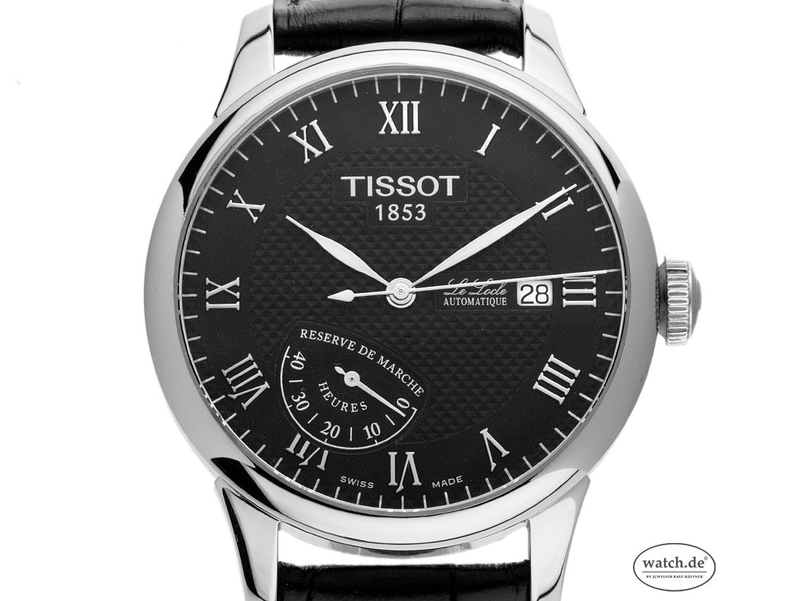 Tissot Mecanique Le Locle Stahl Automatik Gangreserve Armband Leder Faltschließe 39mm Ref.T006424A Vintage Bj.2009 Box&Pap. Full Set mit Zertifikat über 1.100,-€