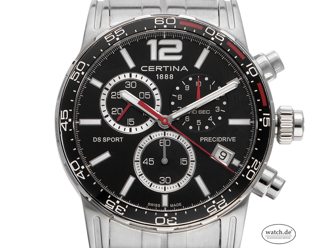 Certina DS Sport Precidrive Stahl Quarz Chronograph Armband Stahl 42mm Ref.C027.417.11.057.02 Bj.2016 Box&Pap. Full Set mit Zertifikat über 550,-€ 