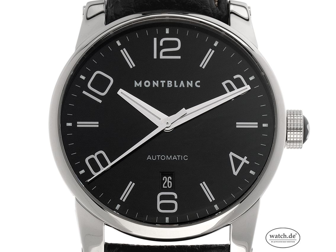 Montblanc Timewalker Date Stahl Automatik Armband Leder 42mm Ref.7070 Bj.2010 Box&Beschreibung wie Neu mit Zertifikat über 2.800,-€