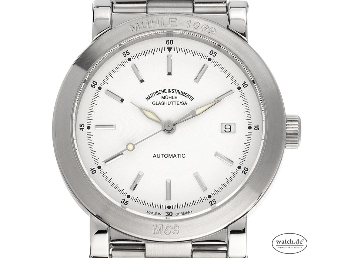 Mühle Glashütte M99 Stahl Automatik Armband Stahl 40mm Ref.M1-9940 Vintage Bj.2004 Box&Pap. mit Zertifikat über 1.200,-€