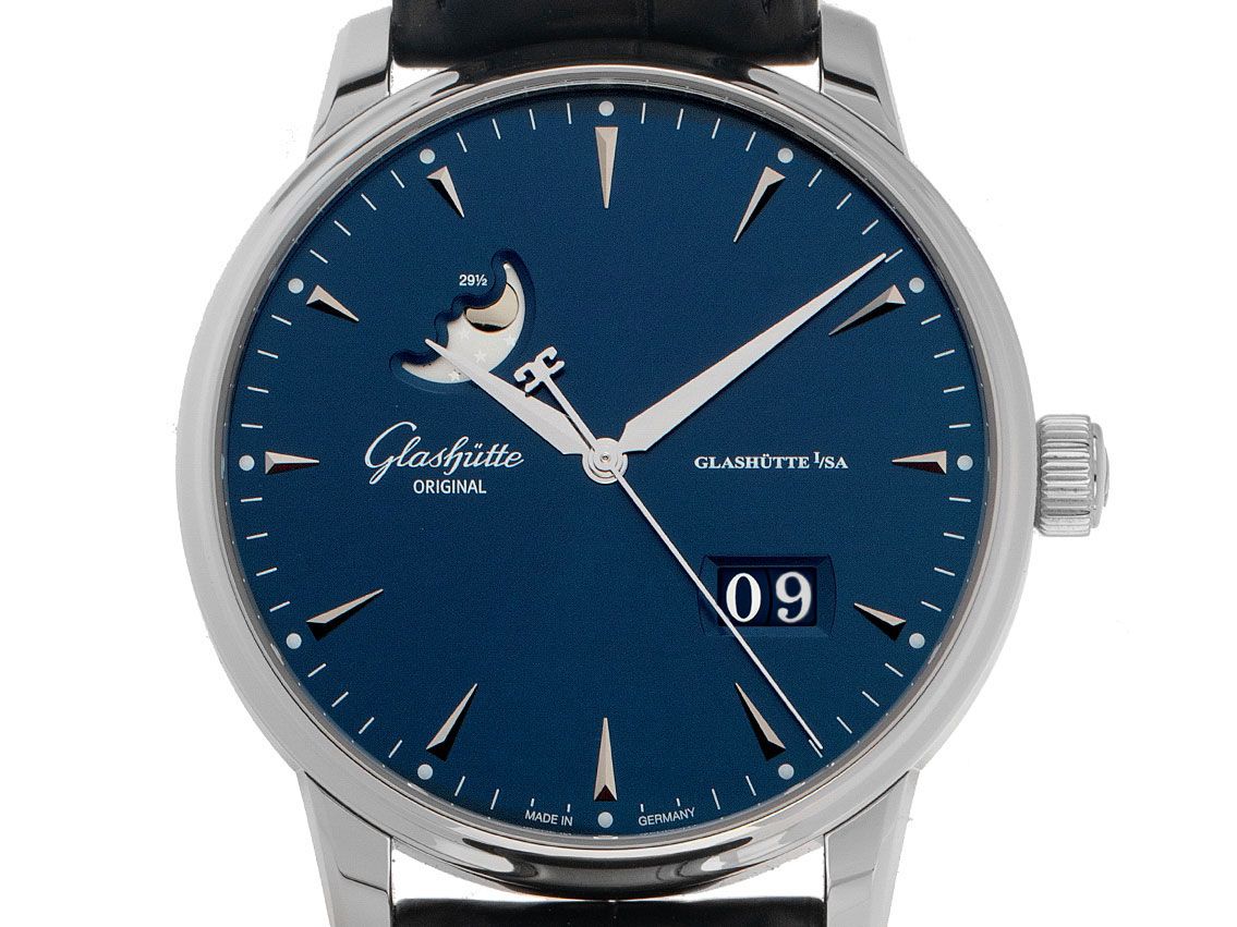 Glashütte Original Senator Excellence Panoramadatum Mondphase Ref.1-36-04-04-02-30 Full Set Ungetragen 