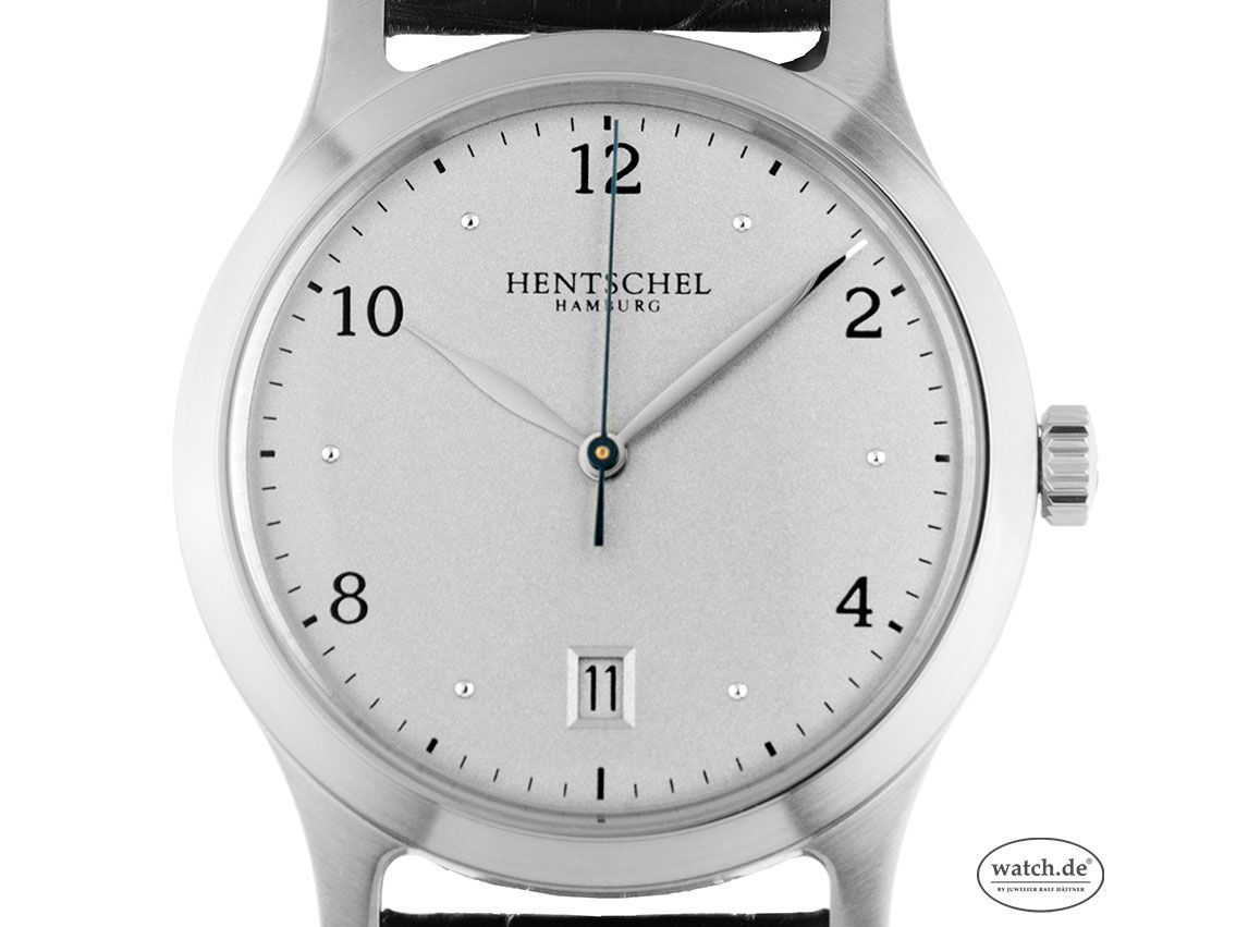 Hentschel Jubiläumsuhr Stahl Automatik Armband Leder Faltschließe 38mm Bj.2018 Box&Pap. Full Set Ungetragen mit Zertifikat über 4.800,-€