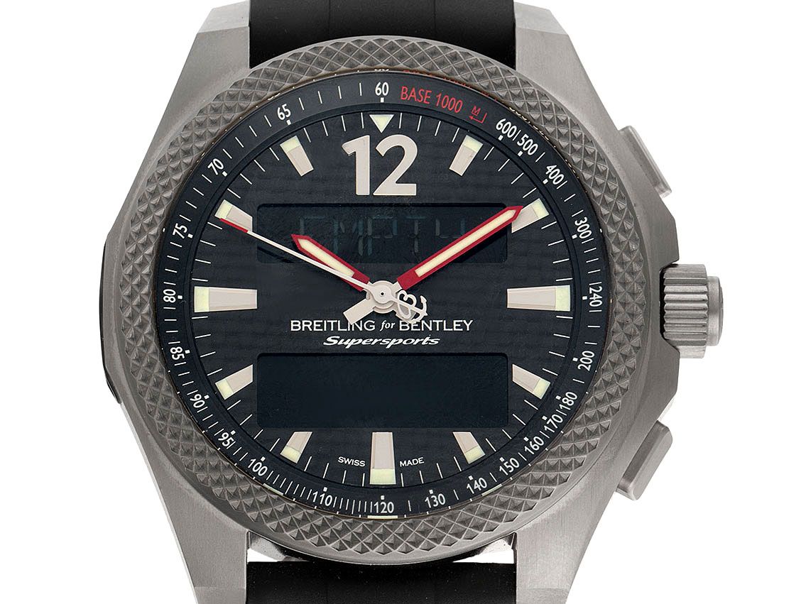Breitling for Bentley Supersports B55 Titan Quarz Chronograph Armband Kautschuk Faltschließe Limitiert 49mm Bj.2020 Box&Pap. Full Set Ungetragen