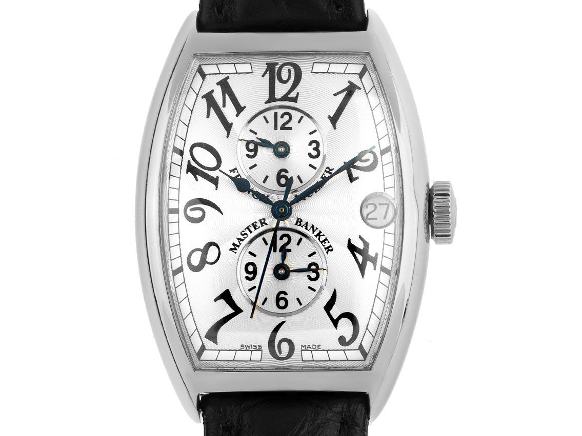 Franck Muller Master Banker 3 Zeitzonen Stahl Automatik Armband Leder 38x31mm Ref.5850MB Bj.2017 Box&Pap. Full Set wie Neu mit Zertifikat über 10.500,-€