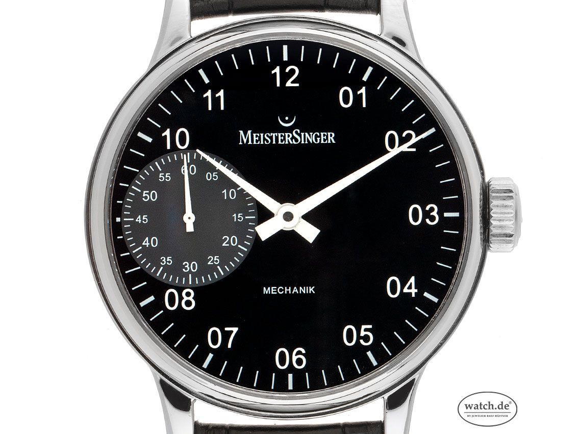 Meistersinger Scrypto Stahl Handaufzug Unitas Armband Leder Faltschließe 43mm Ref.AM5.02S Vintage Bj.2006 orig.Pap.&Beschreibung wie Neu mit Zertifikat über 980,-€