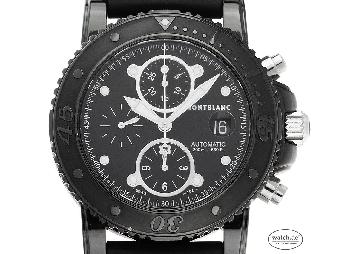 Montblanc Sport XL Stahl Automatik Chronograph Armband Kautschuk 44mm Ref.104279 Bj.2012 Box&Pap. Full Set mit Zertifikat über 4.800,-€