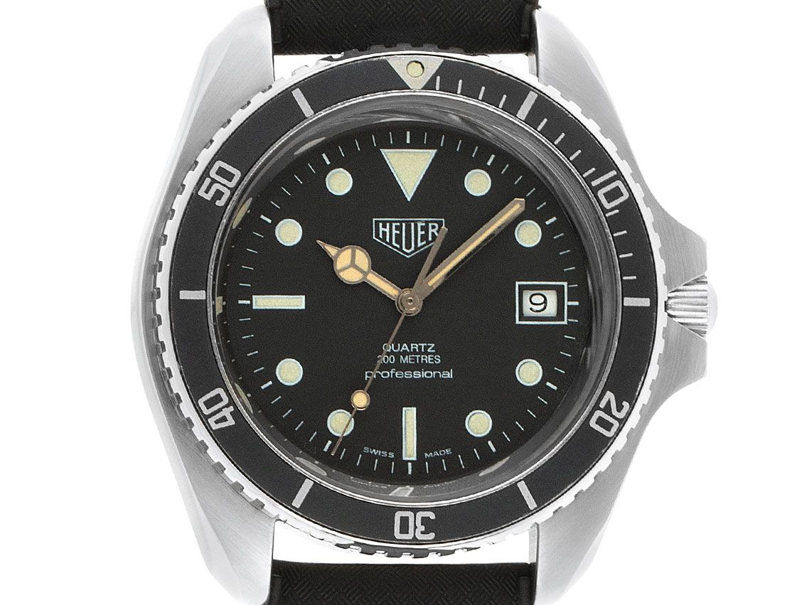 Heuer Diver T1000 Professional Jumbo Stahl Quarz Armband Kautschuk Faltschließe 42mm Ref.980.006 Vintage Bj.1975 Box&Beschreibung Zertifikat über 2.900,-€