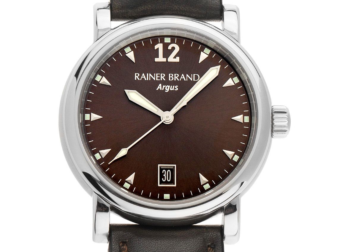 Rainer Brand Argus Mocca Stahl Automatik Armband Leder 38mm Ref.RB06SM Box&Pap. Full Set Neu mit Zertifikat über 2.700,-€