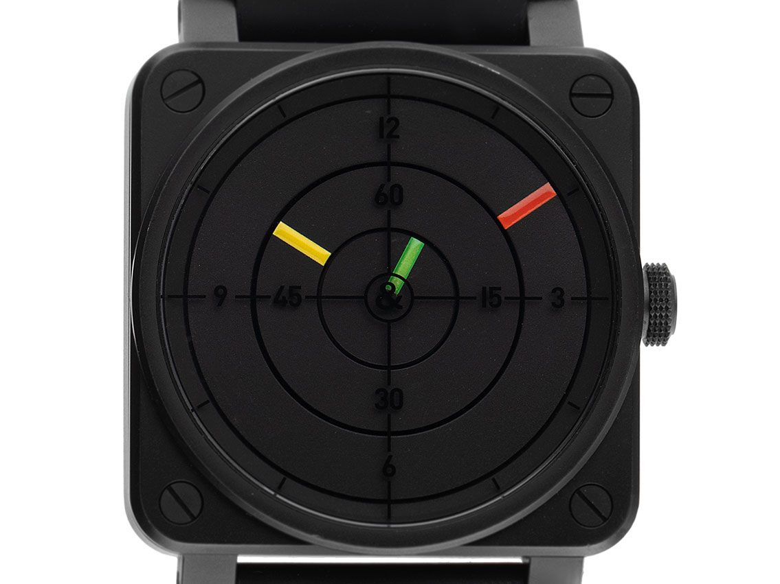 Bell & Ross Radar BR 03-92 Radar Keramik  Black Automatik Armband Kautschuk 42x42mm Limitiert Bj.2017 Box&Zertifikat wie Neu mit Zertifikat über 3.400,-€ 