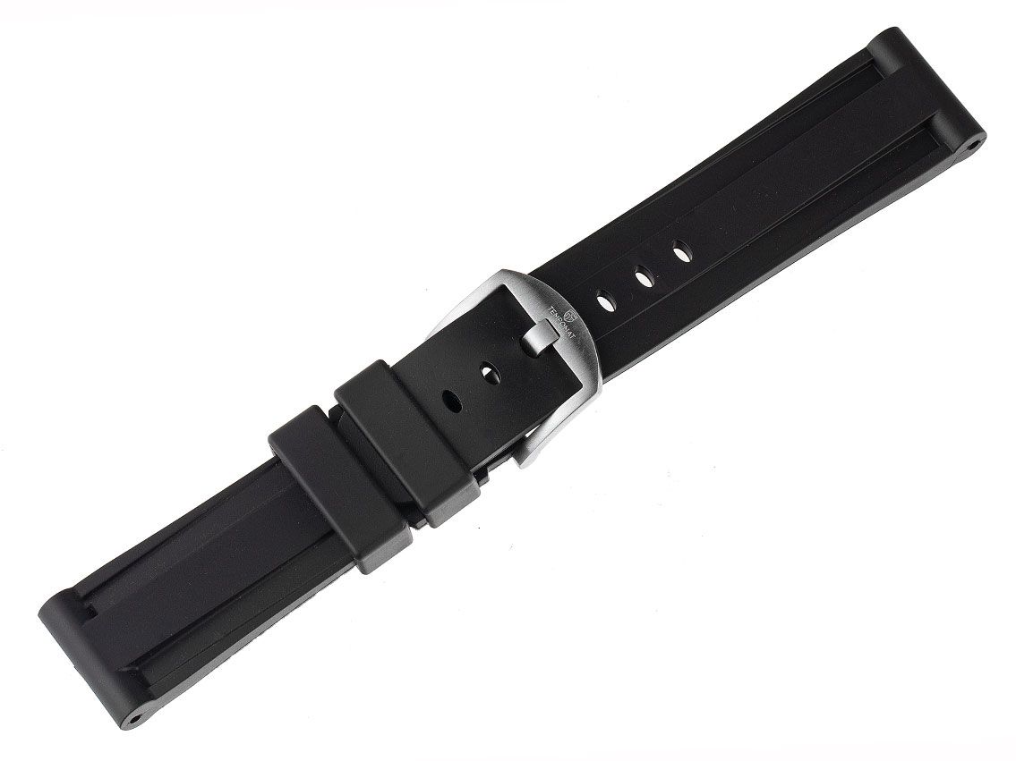 Tempomat Zubehör Armband Kautschuk Schwarz 24mm passend für Panerai Neu 