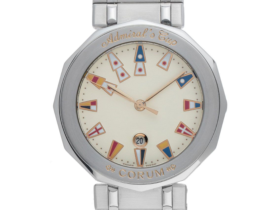 Corum Admiral's Cup Stahl Quarz Armband Stahl 34mm Ref.99.810.20V-50 Vintage Bj.1994 orig.Box 