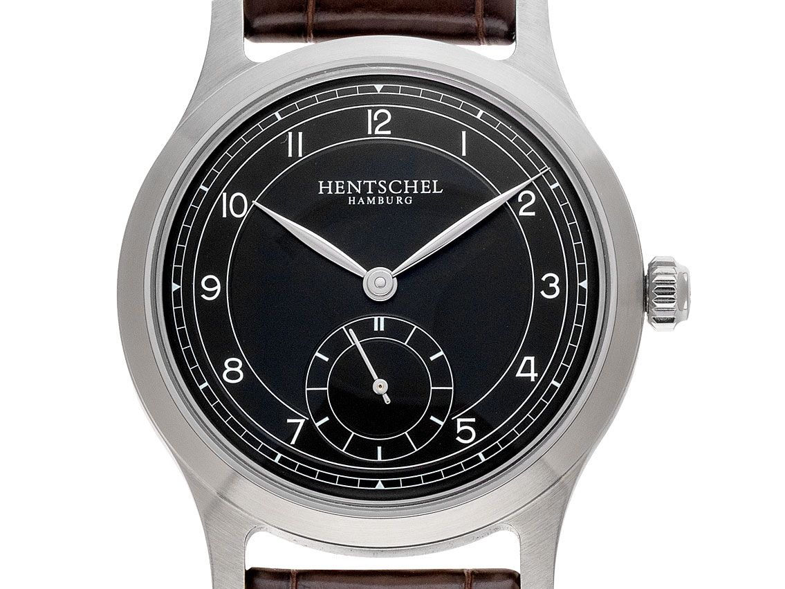 Hentschel Klassik Offizier Handaufzug Armband Leder 38mm Bj.2020 Box&Pap. Full Set Neu handgefertigt mit Zertifikat über 5.200,-€