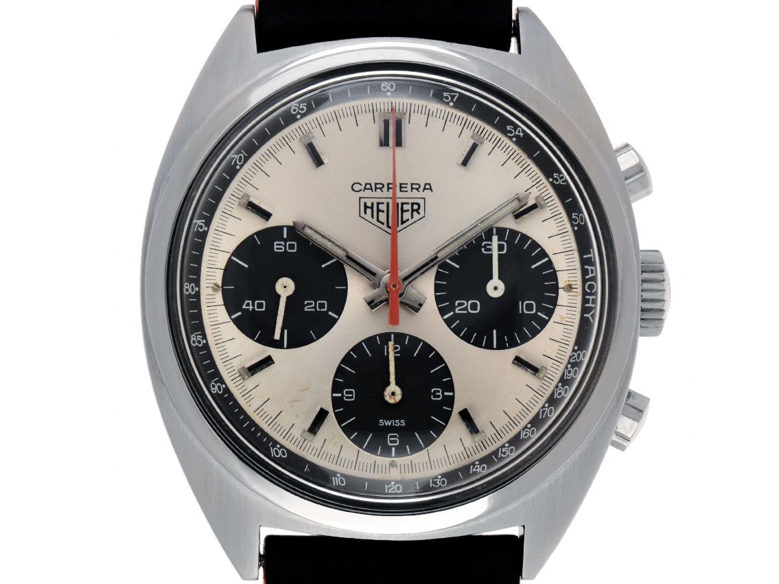 Heuer Carrera Stahl Handaufzug Chronograph Armband Leder 38mm Ref.73653 Vintage Bj.1970 orig.Box&Kaufrechnung
