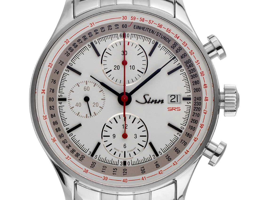 Sinn 910 SRS Stahl Automatik Chronograph Flyback Armband Stahl 41mm Bj.2021 Box&Pap. Full Set Ungetragen