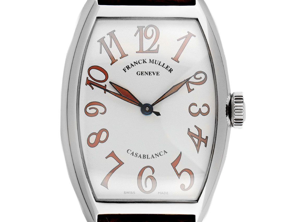Franck Muller Casablanca Sahara Stahl Automatik Armband Leder 45x32mm Ref.5850 Bj.2000 Box&Pap. Full Set wie Neu