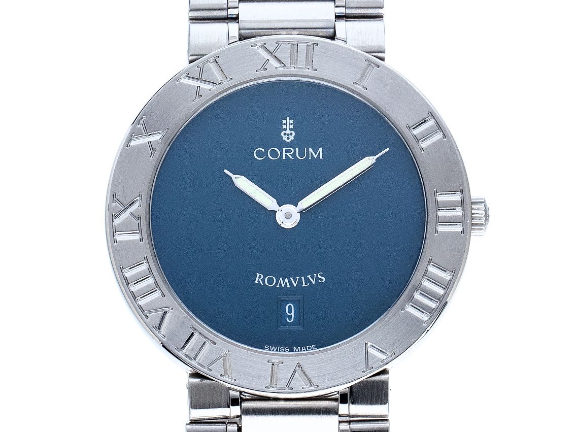 Corum Romulus Stahl Quarz Armband Stahl 35mm Ref.43.703.20 Vintage Bj.1986 orig. Box 