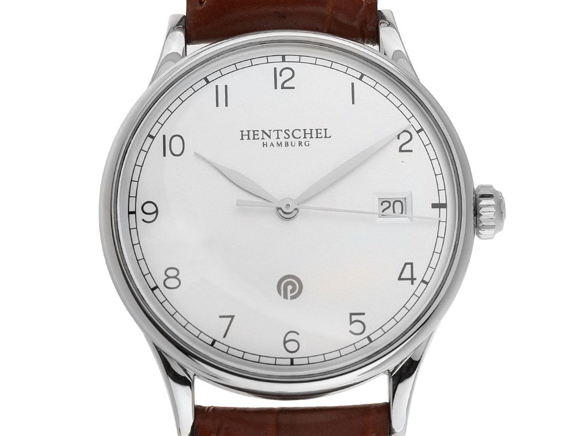 Hentschel Jubiläumsuhr Stahl Automatik Armband Leder 37mm Limitiert Bj.2010 original Box wie Neu