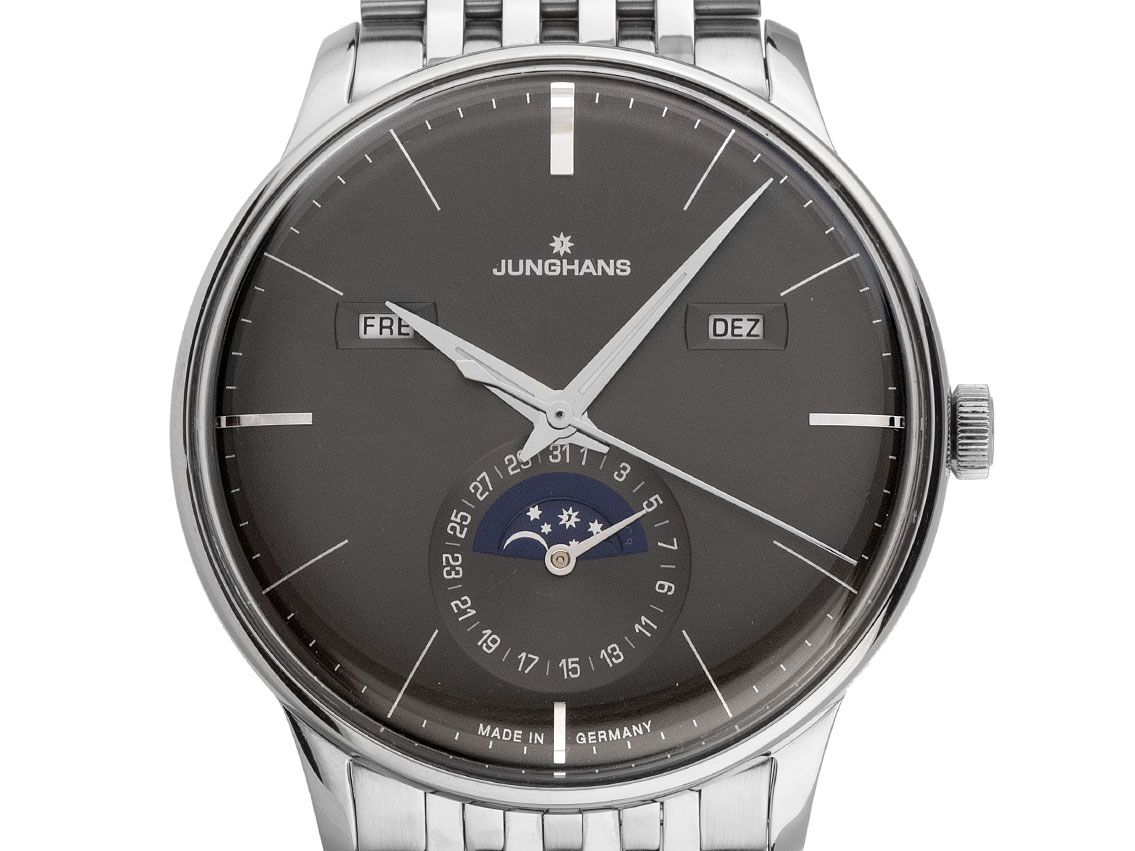 Junghans Meister Kalender Stahl Automatik Armband Stahl 40,4mm Ref.027/4505.44 Bj.2019 orig. Pap. wie Neu