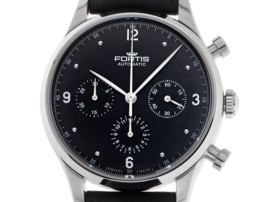 Fortis Tycoon Stahl Automatik Chronograph Armband Leder 41mm Ref.904.21.11 L.01 Bj.2019 Box&Pap. Full Set wie Neu
