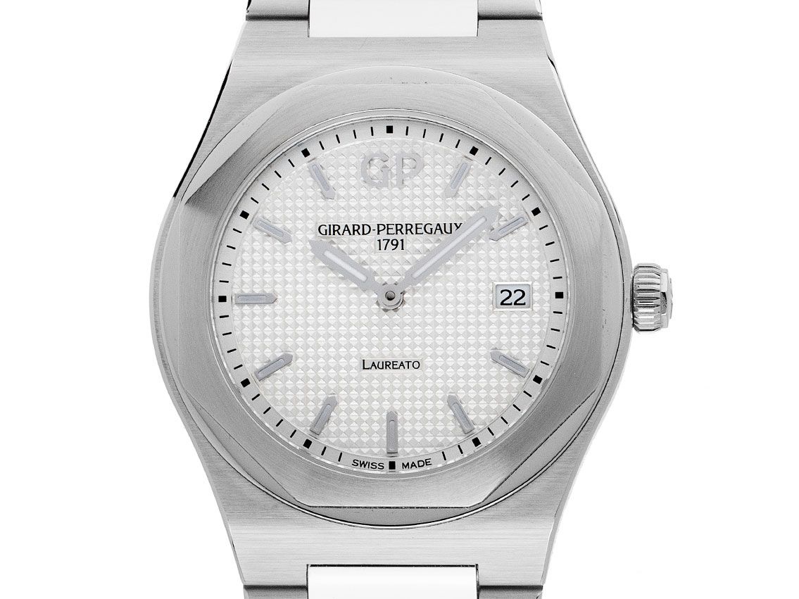 Girard Perregaux Laureato Stahl Quarz Armband Stahl 34mm Bj.2022 Box&Pap. Full Set Ungetragen
