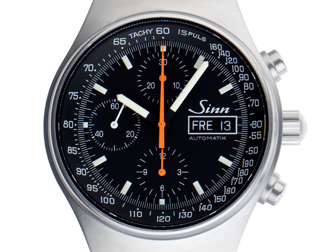 Sinn St Sa Stahl Automatik Chronograph Armband Stahl 41mm Ref.144 St.Sa Vintage Bj.2008 Box&Pap. Full Set wie Neu
