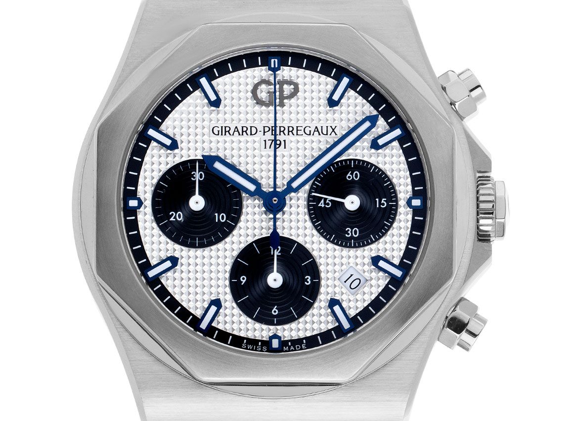 Girard Perregaux Laureato Chronograph Stahl Automatik Armband Stahl 42mm Bj.2021 Box&Pap. Full Set Ungetragen
