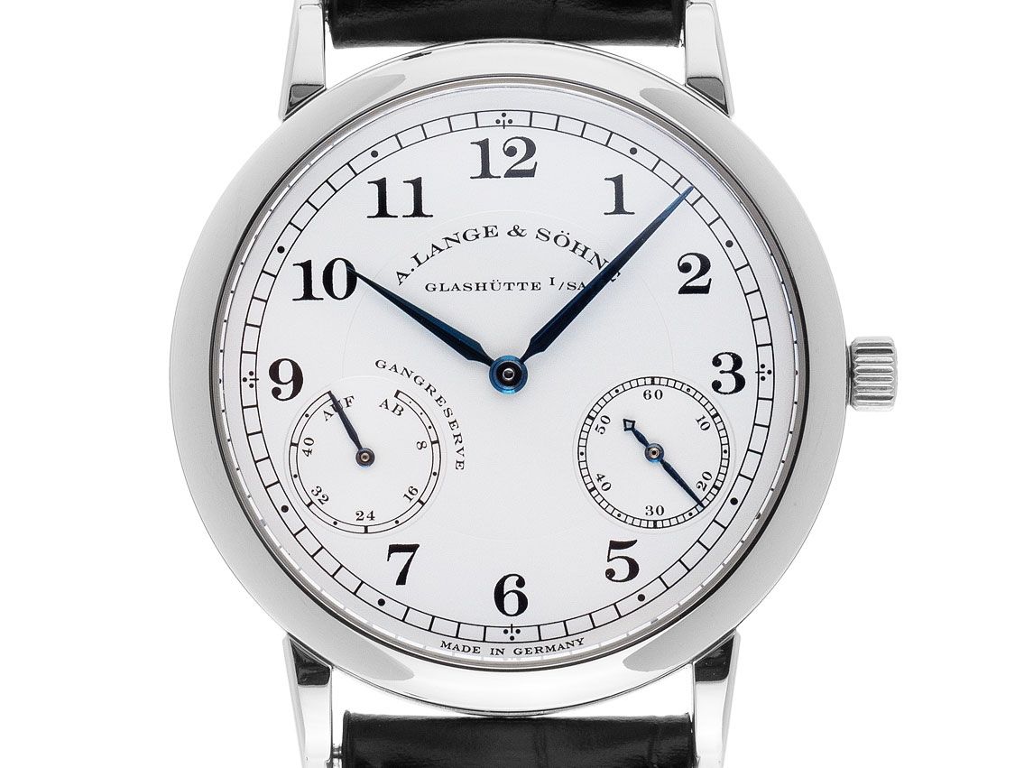 A. Lange & Söhne 1815 Up and Down Platin Handaufzug Armband Leder 36mm Ref.221.025 Vintage Bj.2005 Box&Pap. Full Set wie Neu