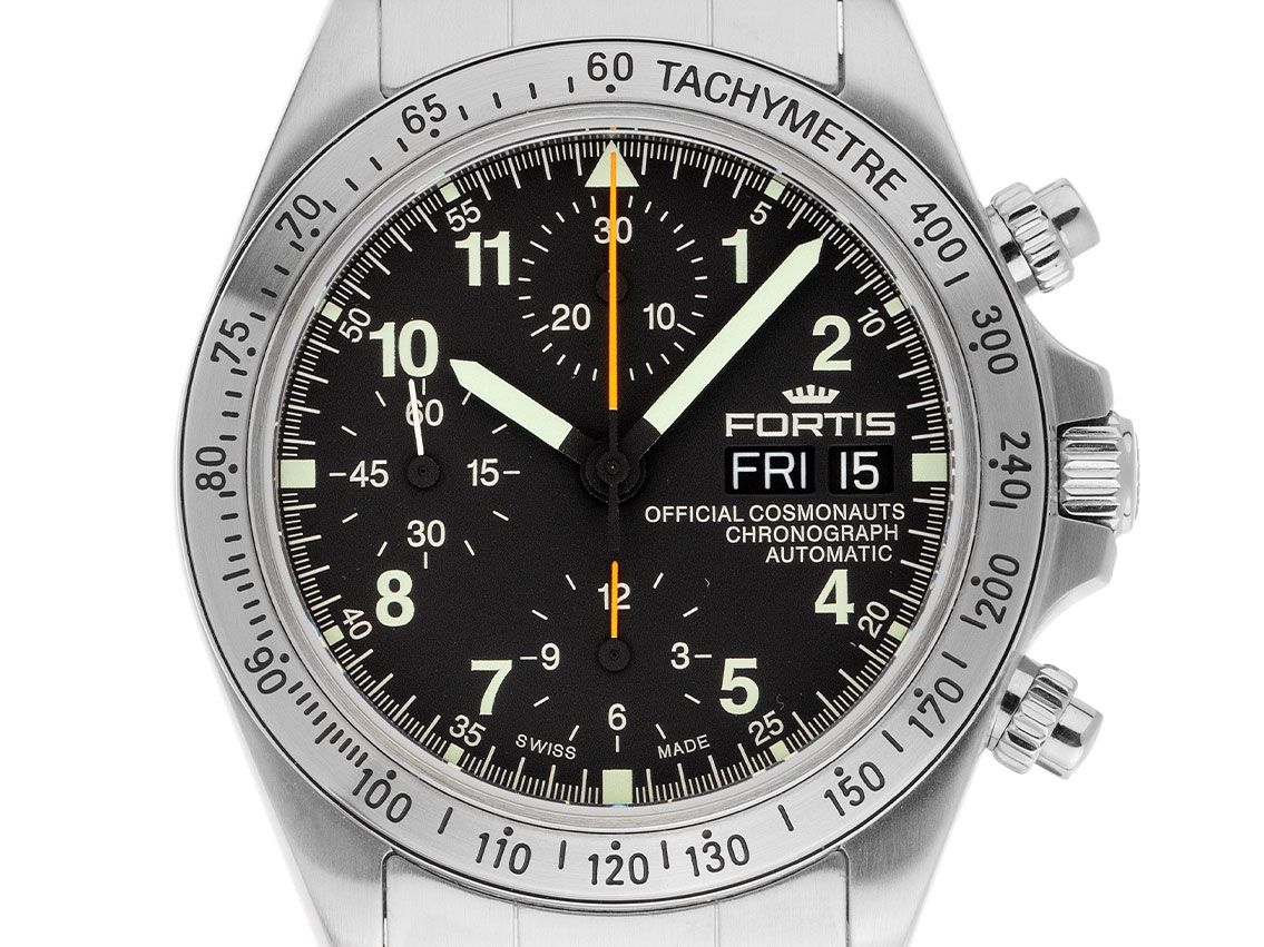 Fortis Official Cosmonauts Stahl Automatik Chronograph Armband Stahl 39mm Ref.630.10.141 Vintage Bj.2010 Box&Pap. Ungetragen