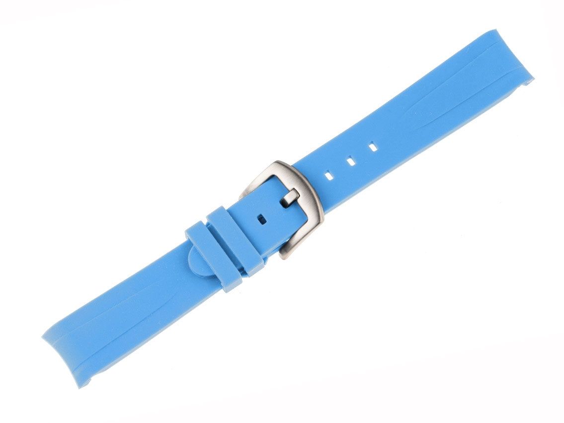 Tempomat Zubehör Armband Kautschuk hellblau 20mm passend für Rolex, Omega und Tudor Neu