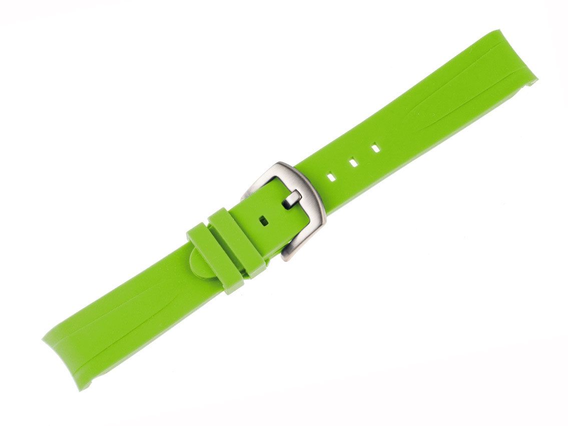 Tempomat Zubehör Armband Kautschuk hellgrün 20mm passend für Rolex, Omega und Tudor Neu