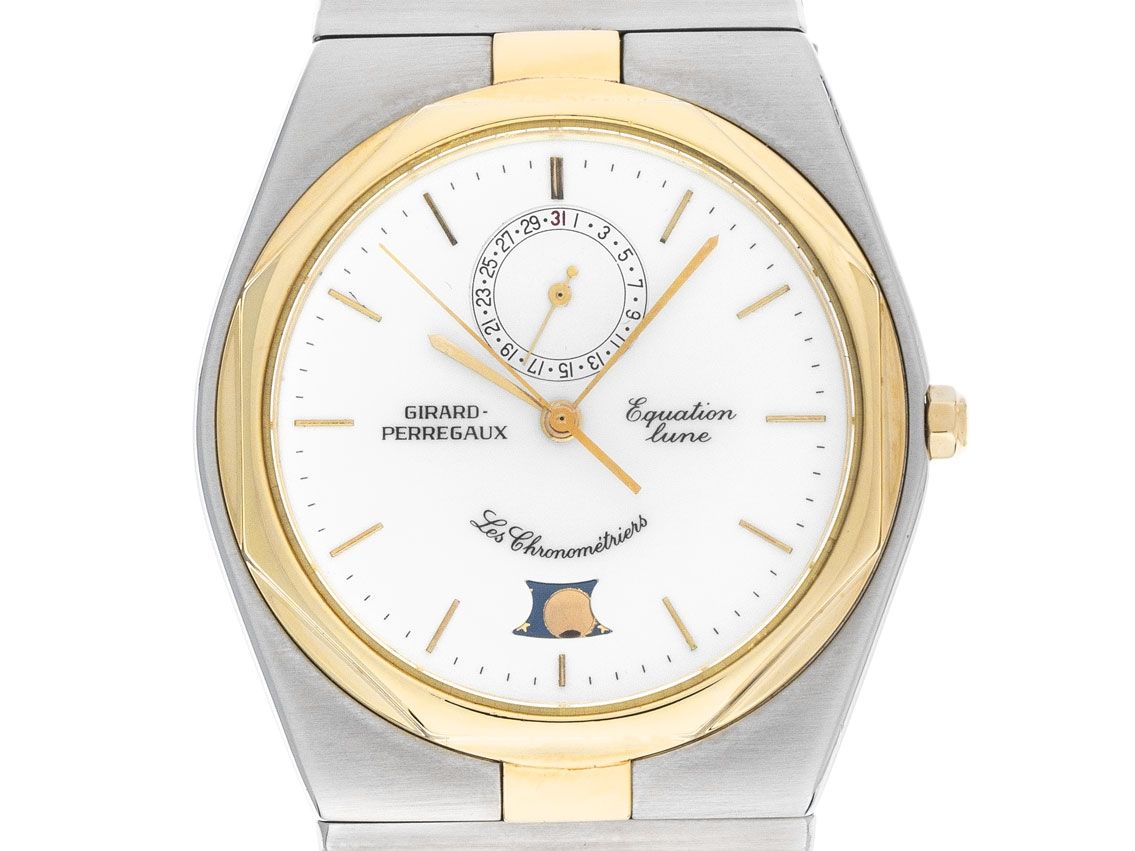 Girard Perregaux Laureato Equation Lune Stahl Gelbgold Quarz Armband Stahl Gelbgold 35mm Ref.4266-5 BO Vintage Bj.1985 orig. Box