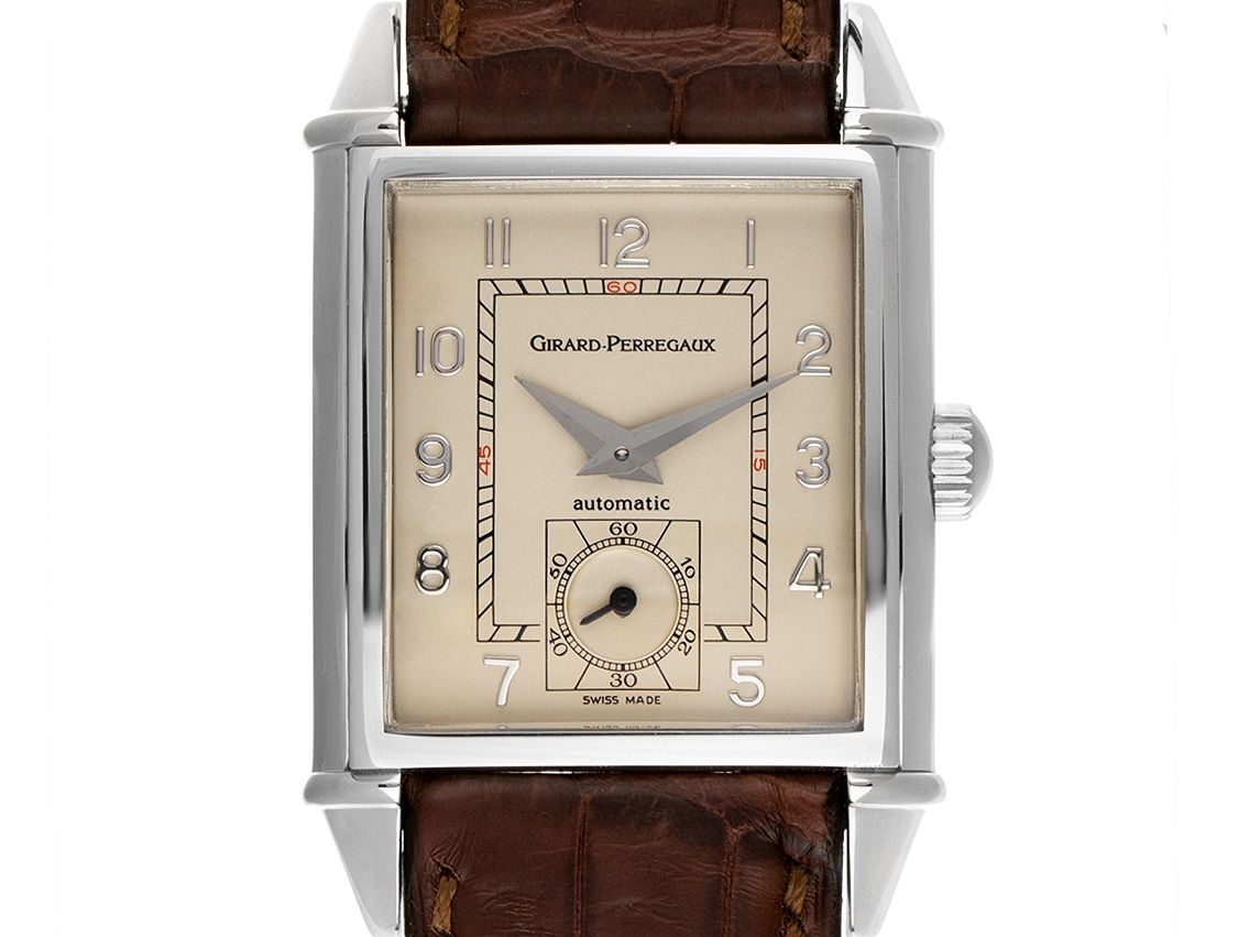 Girard Perregaux Vintage 1945 Stahl Automatik Armband Leder Faltschließe 43x28mm Ref.2593 Vintage Bj.2011 orig. Box wie Neu