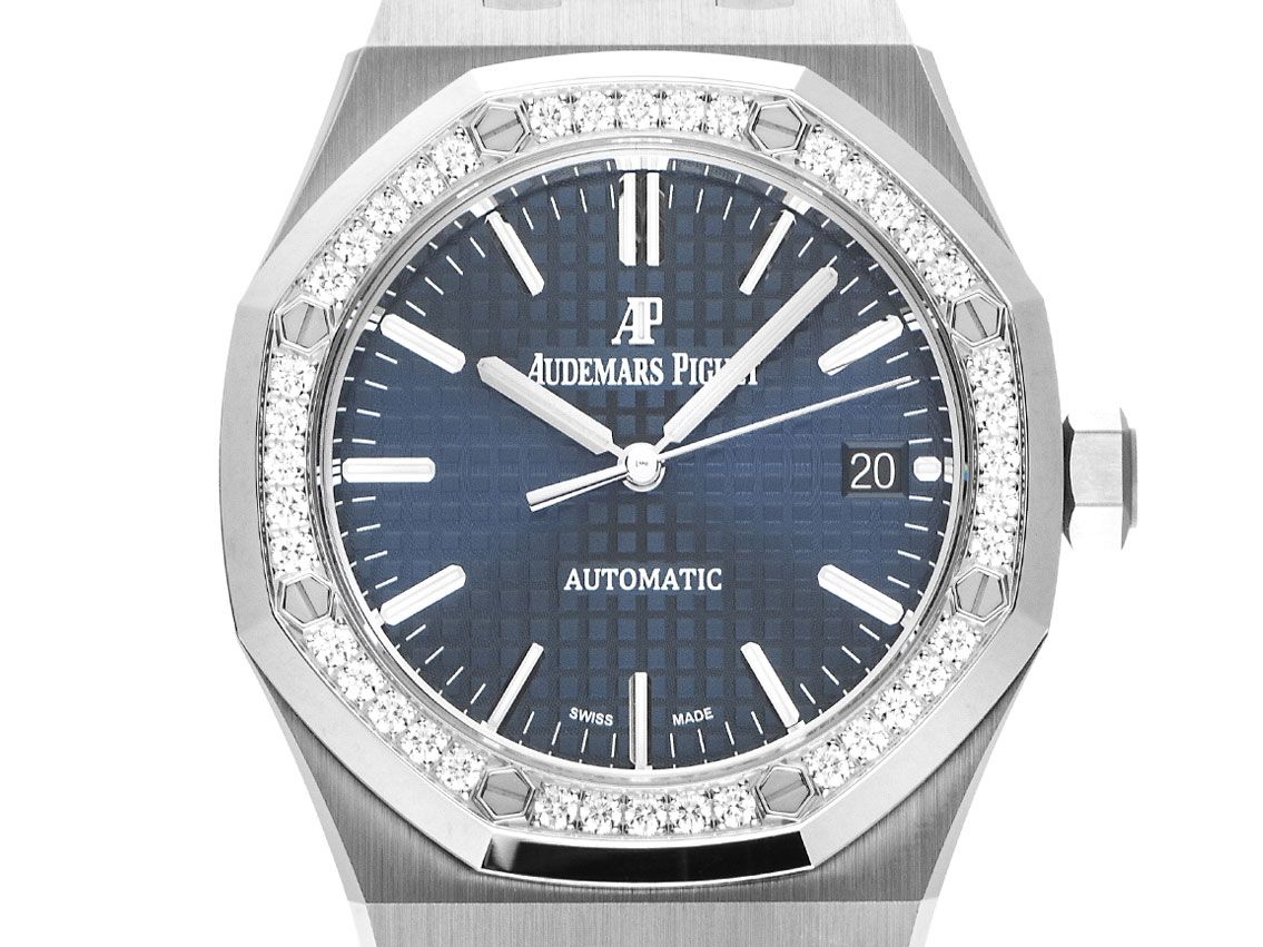 Audemars Piguet Royal Oak Stahl Diamanten Automatik Armband Stahl 37mm Ref.15451ST.ZZ.1256ST.03 Bj.2020 Box&Pap. Full Set Ungetragen