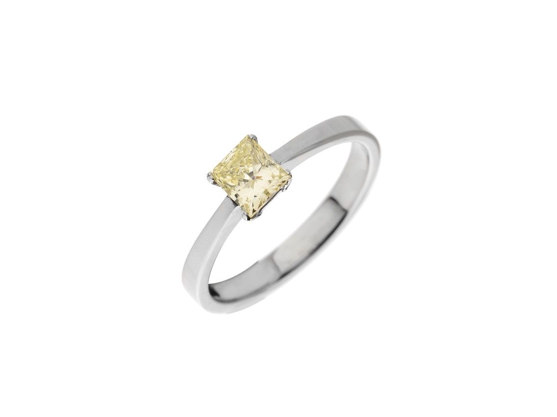 Ring Solitär 14kt Weißgold 2,7g Diamant 0,72ct mit Zertifikat