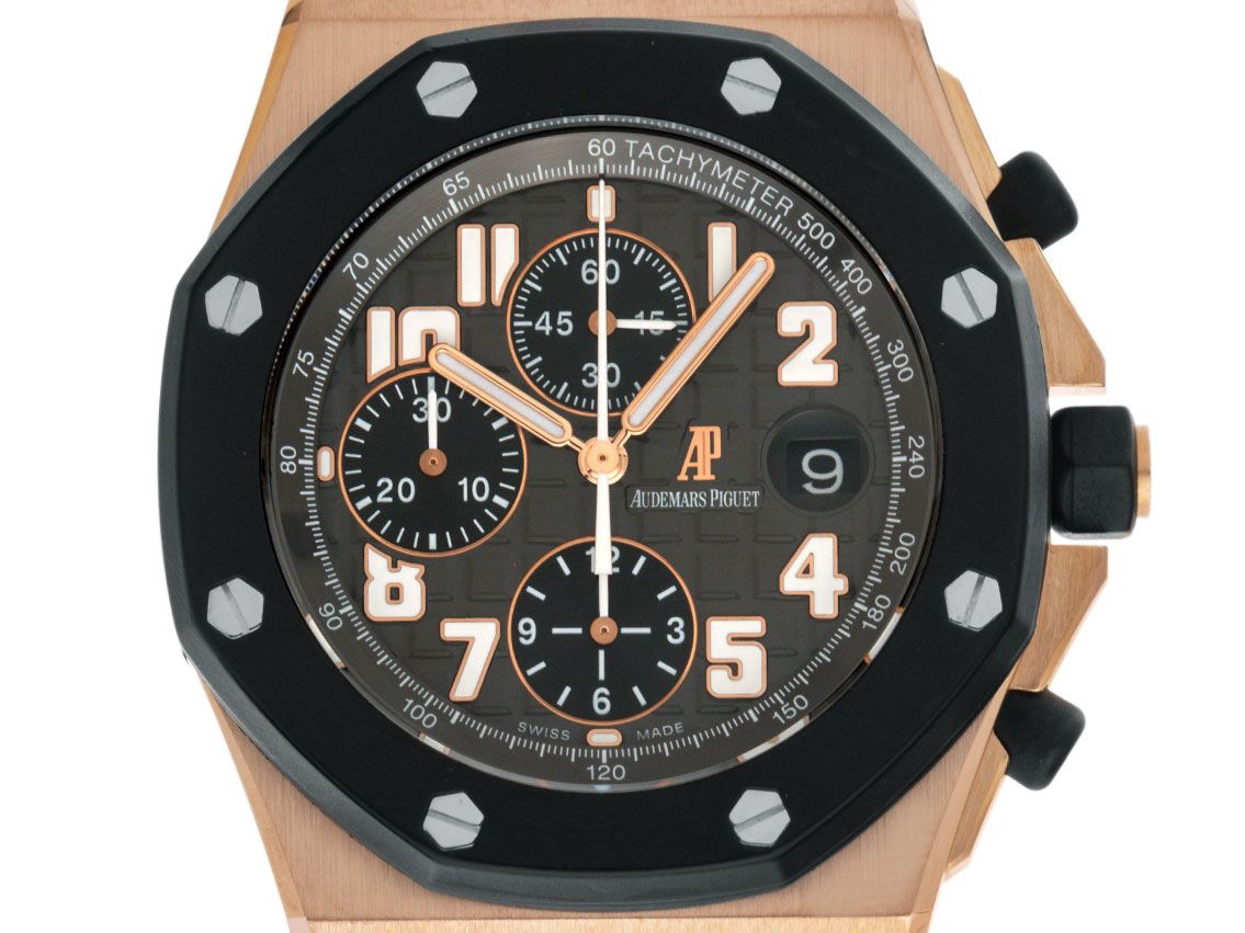 Audemars Piguet Royal Oak Offshore 18kt Roségold Keramik Automatik Chronograph Armband Kautschuk Faltschließe 44mm Ref.25940OK.OO.D002CA.02 Bj.2017 Box&Pap. Full Set wie Neu