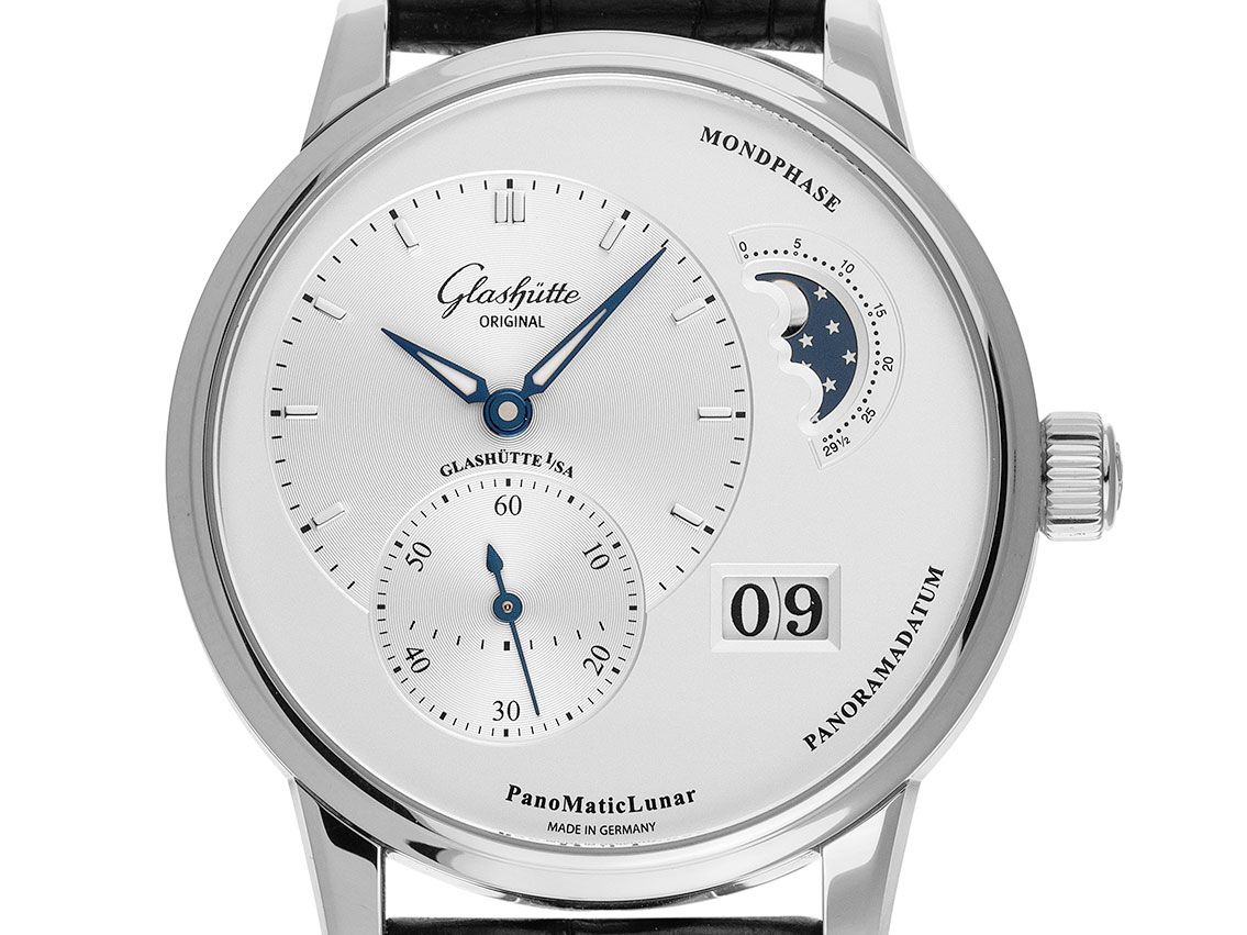 Glashütte Original PanoMaticLunar Panoramadatum Ref.1-90-02-42-32-05 2018 Full Set wie Neu 