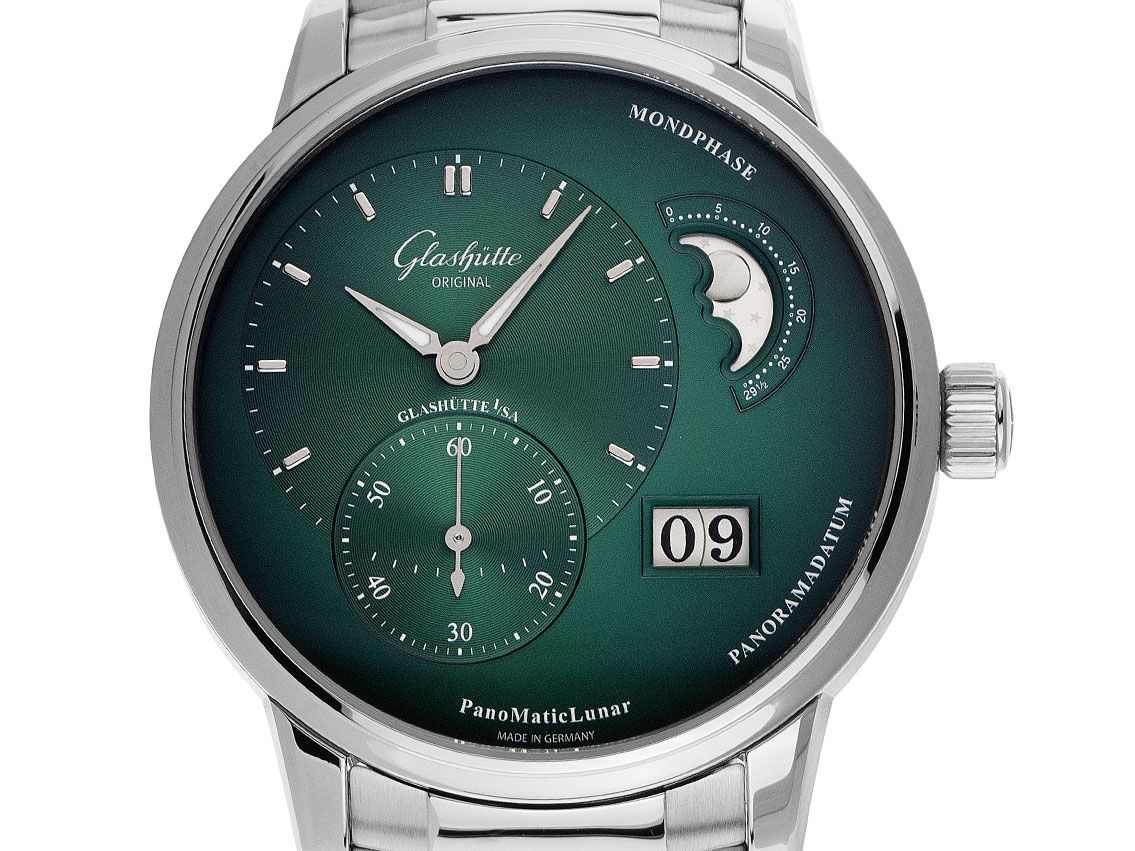 Glashütte Original PanoMaticLunar Panoramadatum Ref.1-90-02-13-32-70 2023 Full Set Ungetragen 