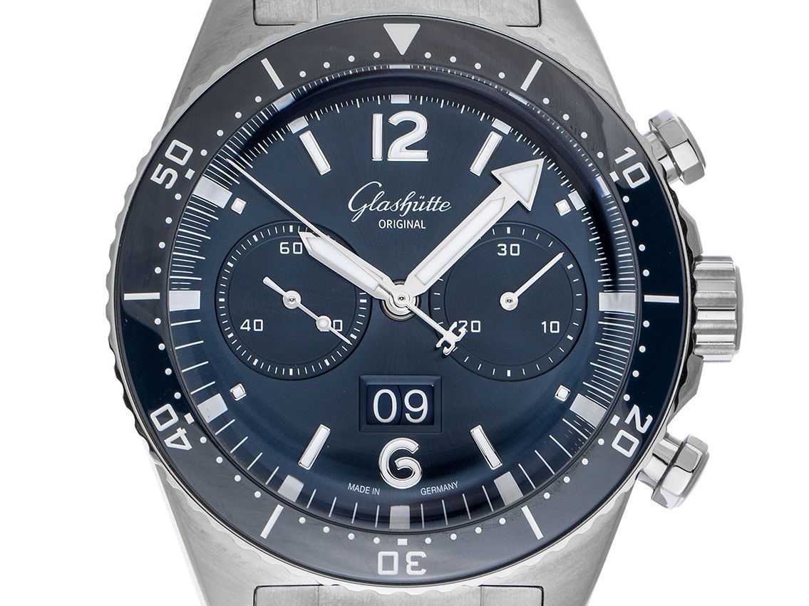 Glashütte Original SeaQ Panorama Date Stahl Automatik Chronograph Armband Stahl 43,2mm Ref.1-37-23-02-81-70 Bj.2023 Box&Pap. Full Set Ungetragen