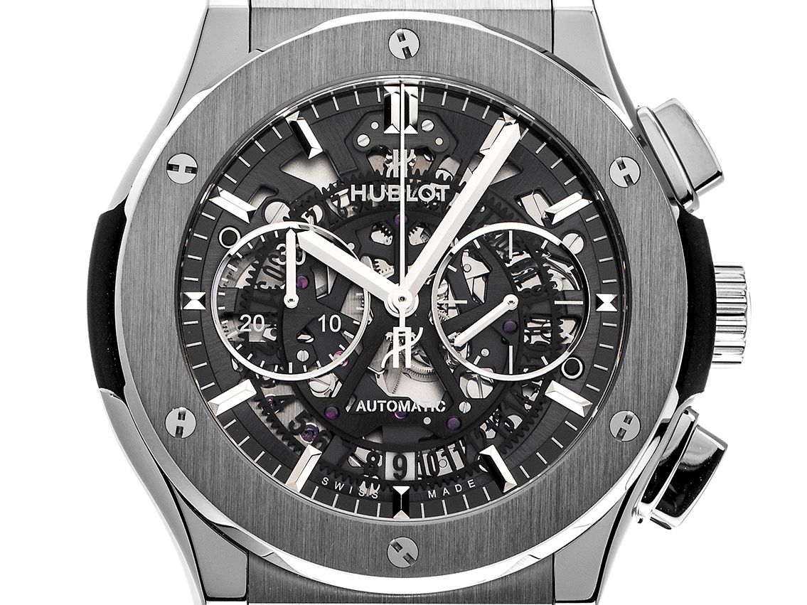 Hublot Classic Fusion Aerofusion Titan Automatik Chronograph Armband Kautschuk Faltschließe 45mm Ref.525.NX.0170.RX Box&Pap. Full Set Ungetragen