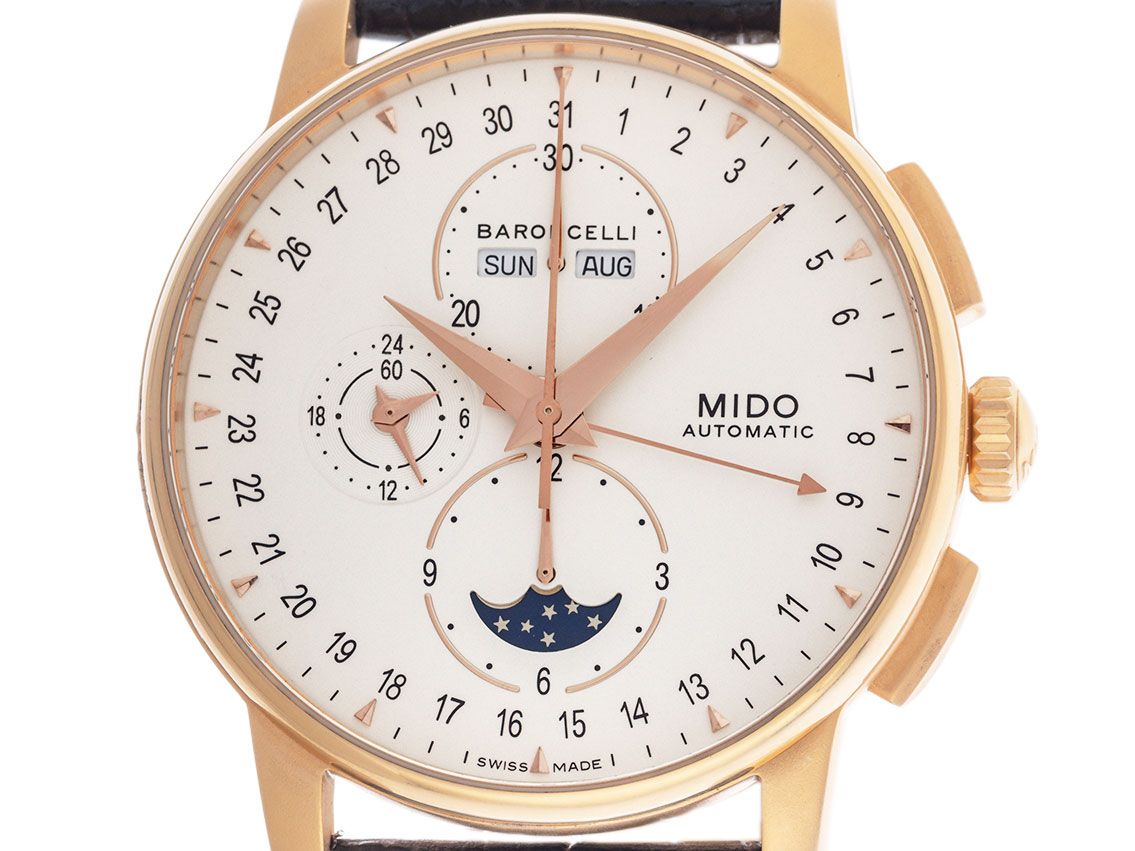 Mido Baroncelli Mondphase Chronograph Ref.M8607.3.M1.42 2020 Box&Beschreibung Gut Vintage