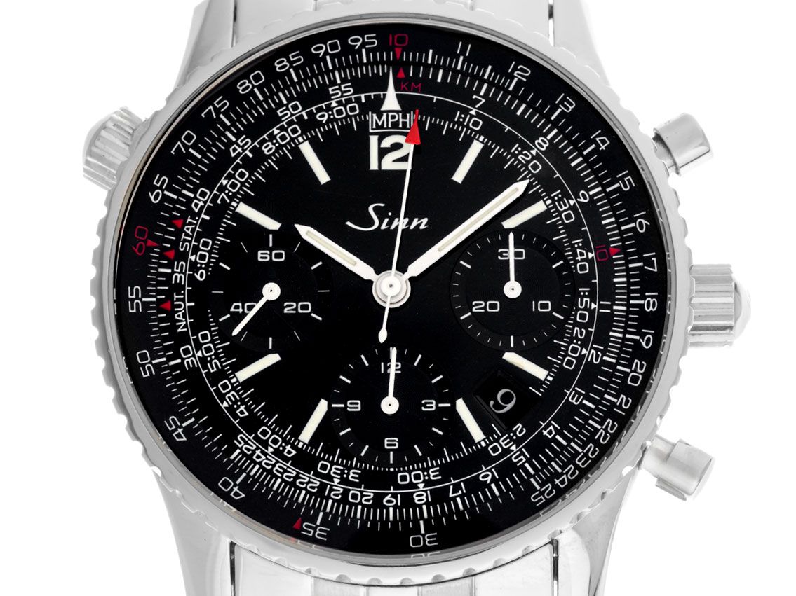 Sinn 903 Navigation Stahl Automatik Chronograph Armband Stahl 41mm Ref.903 ST Bj.2010 Box&Pap. Full Set wie Neu Vintage