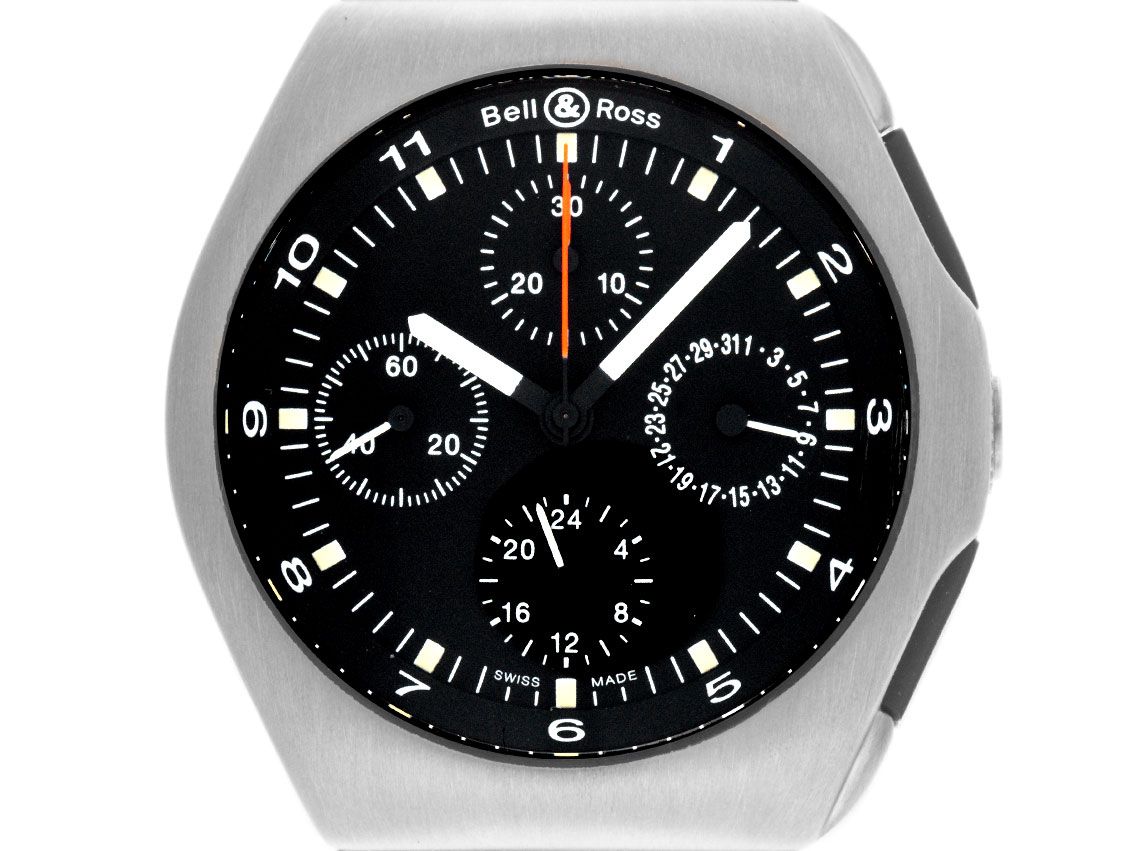 Bell & Ross Space 3 Titan GMT Automatik Armband Kautschuk Faltschließe 42mm Ref.324-T Bj.2015 wie Neu Vintage
