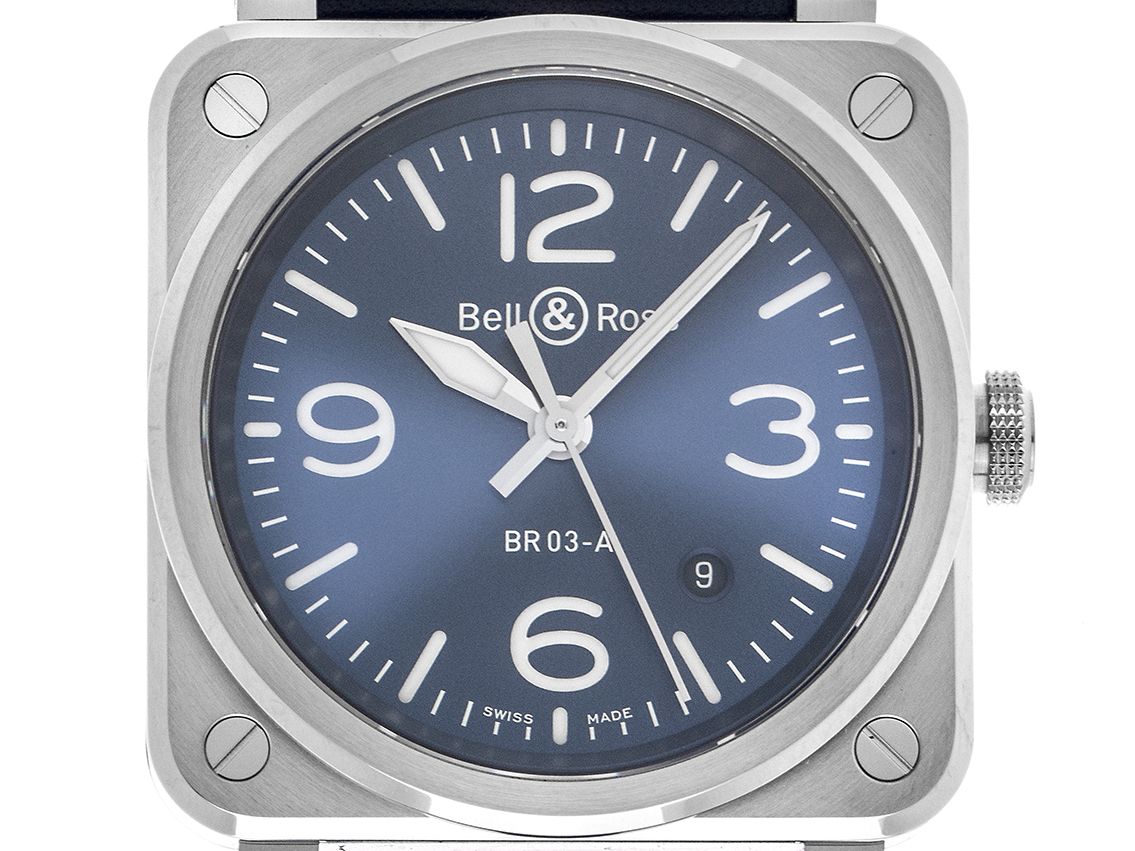 Bell & Ross BR 03 Blue Ref.BR03A-BLU-ST/SCA 2024 Full Set Neu