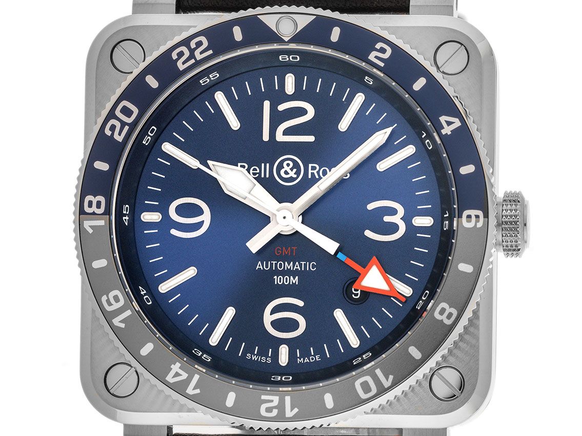 Bell & Ross BR 03 GMT Blue Ref.BR0393-BLU-ST/SCA 2024 Full Set Neu