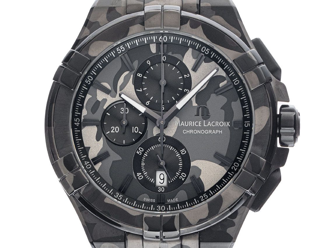 Maurice Lacroix Aikon Camouflage Chronograph Ref.AI1018-PVB02-336-1 2020 Full Set wie Neu Vintage
