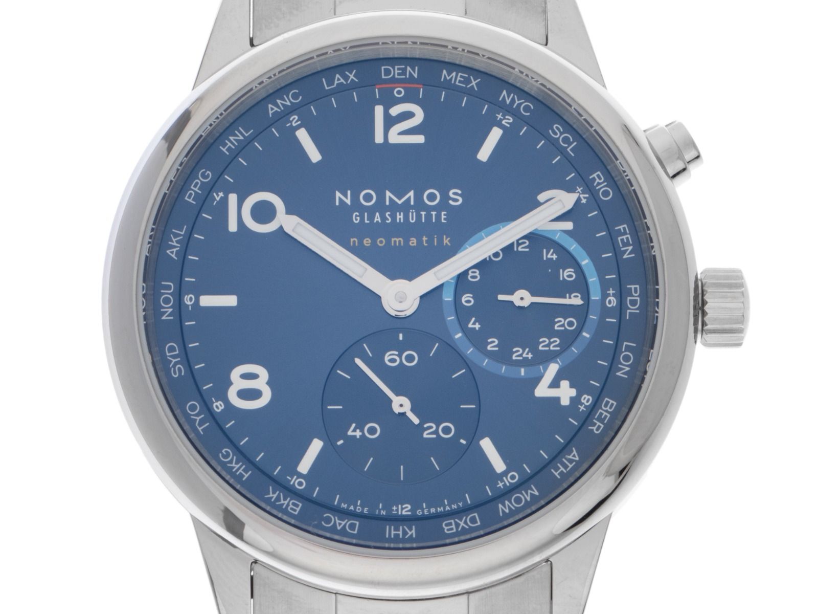 Nomos Glashütte Club Sport Neomatik Weltzeit Blau Ref.790 2025 Full Set Neu