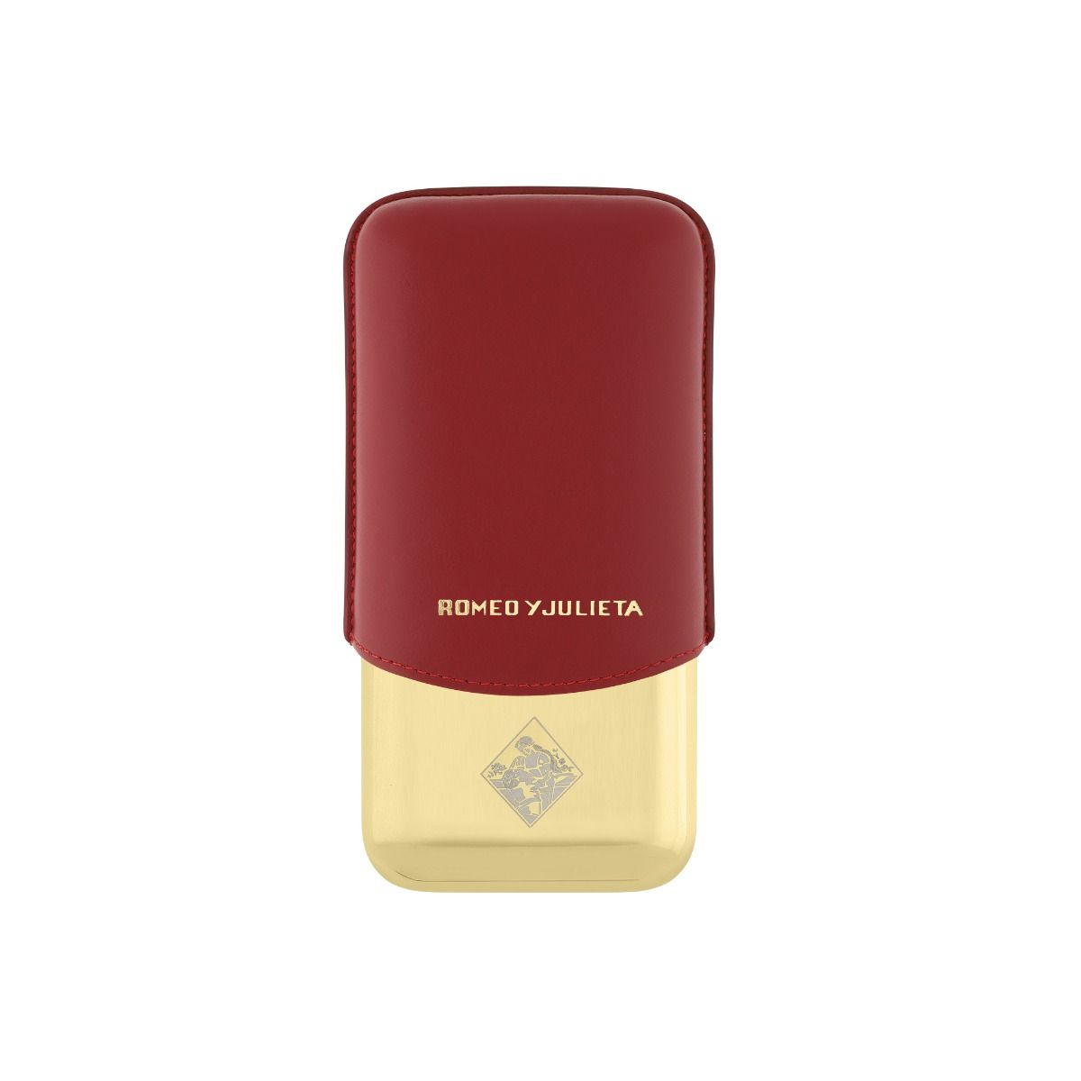 S.T. Dupont 3er Zigarren Etui Romeo Y Julieta Rot Leder Stahl Gelbgold Ref.183350 Full Set 