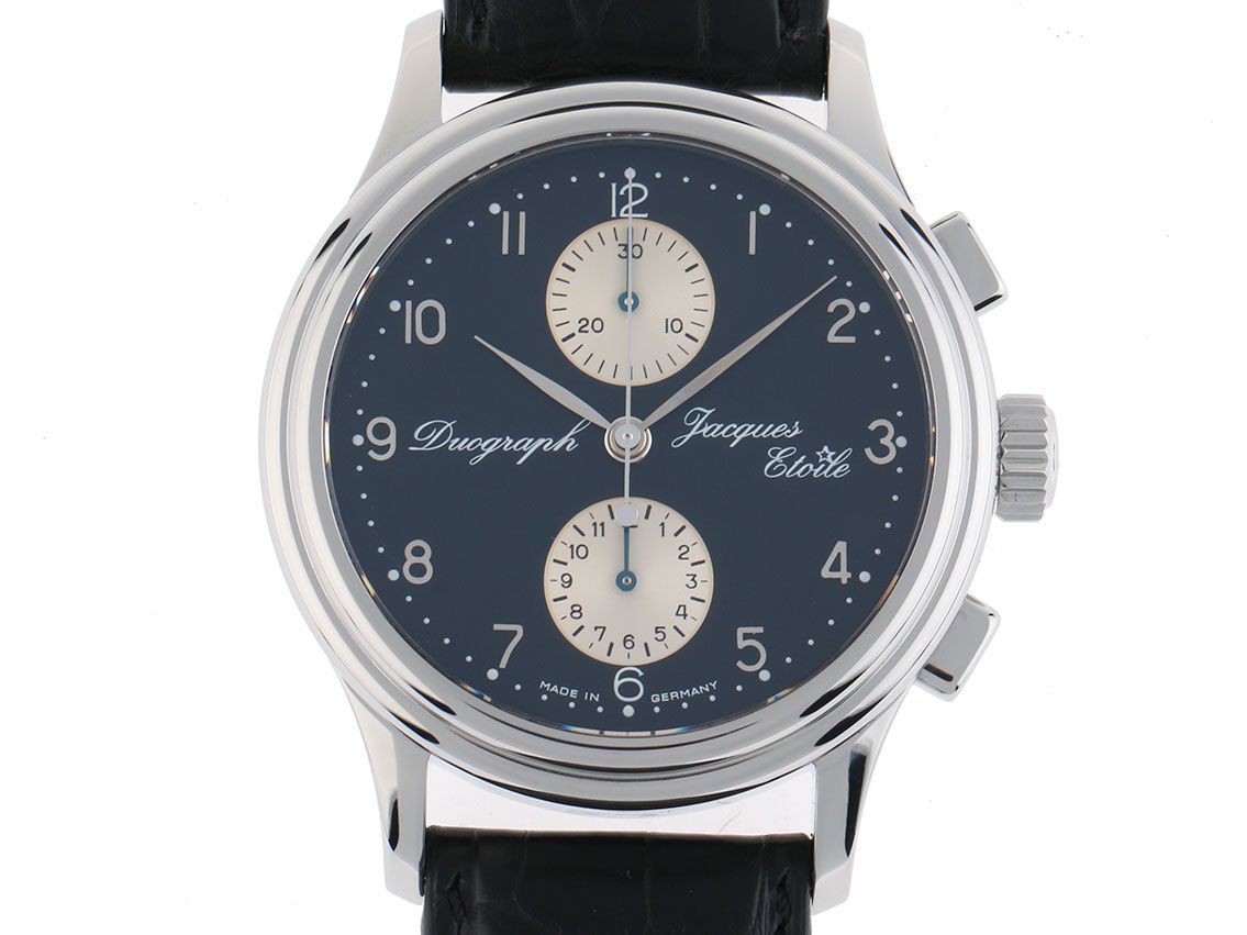 Jacques Etoile Monaco Duograph Stahl Automatik Armband Leder 42mm UVP 2.950,- Box&Pap. wie Neu